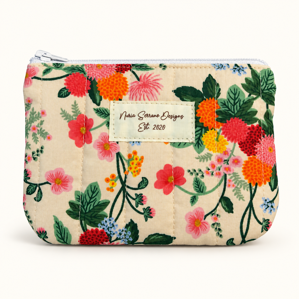 Wildflower Wishes - Quilted Zipper Pouch small