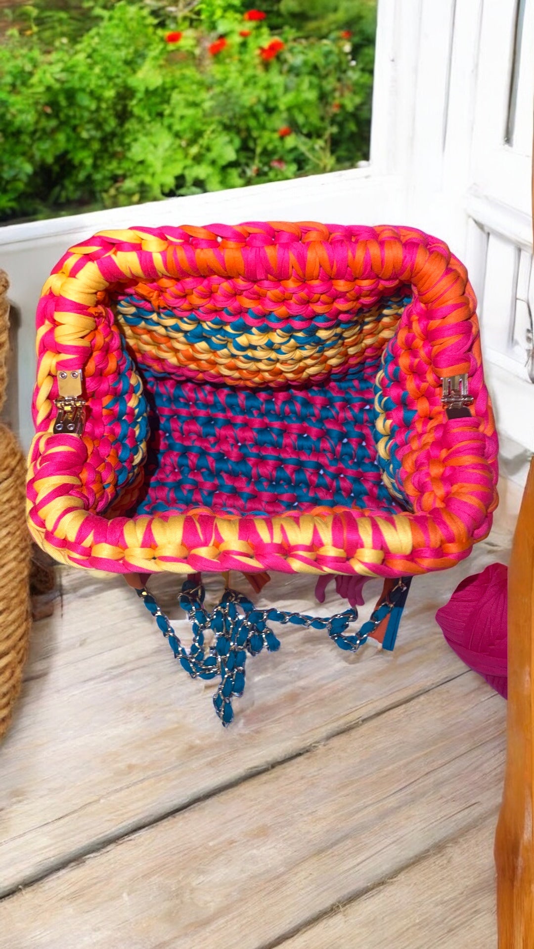 ColorNest crochet clutch bag