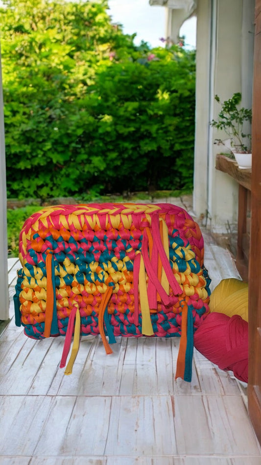 ColorNest crochet clutch bag
