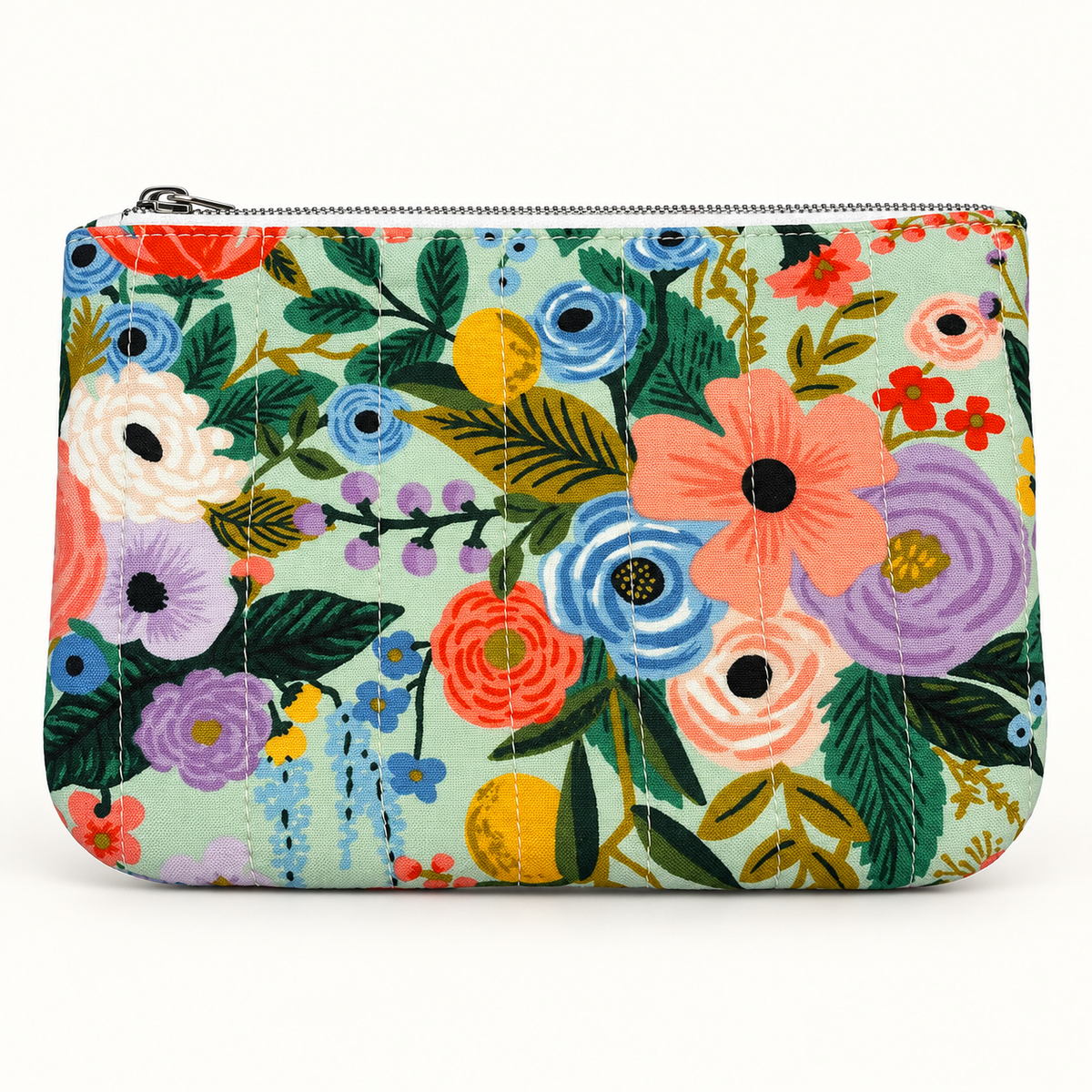 Garden Reverie - Quilted Zipper Pouch medium