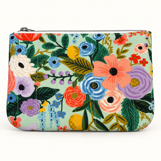 Garden Reverie - Quilted Zipper Pouch medium