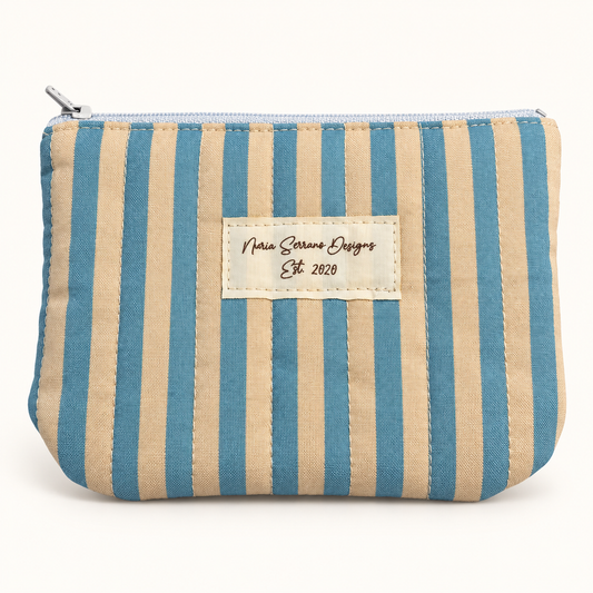 Coastal Breeze - Quilted Zipper Pouch small