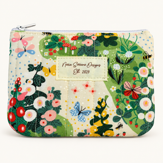 Secret Garden - Quilted Zipper Pouch small