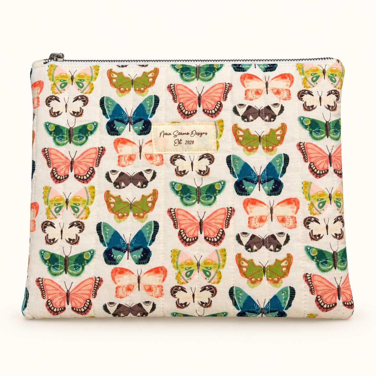 Butterfly Whispers - Quilted Zipper Pouch large