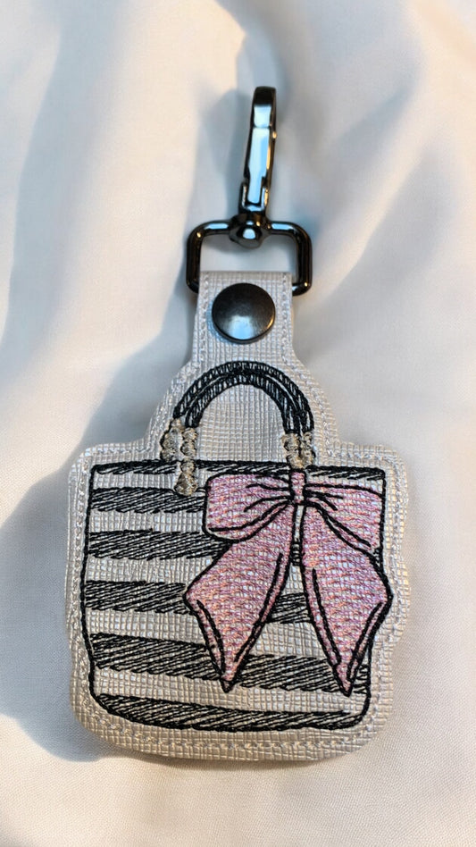 Tote bag snap tab bag charm