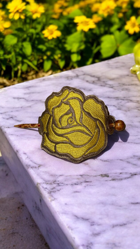 Yellow Rose Hair Holder