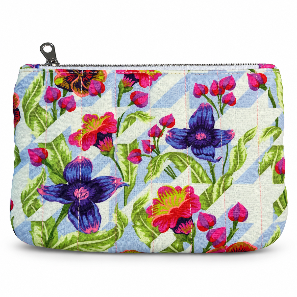 Wildflower Whimsy - Quilted Zipper Pouch medium